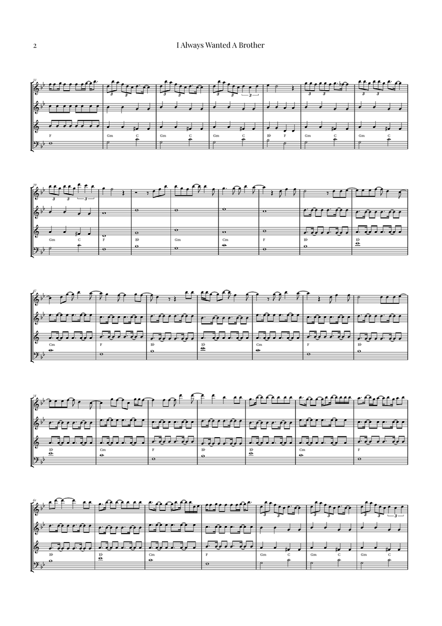 I Always Wanted A Brother Woodwind Quartet scores gallery preview page 2