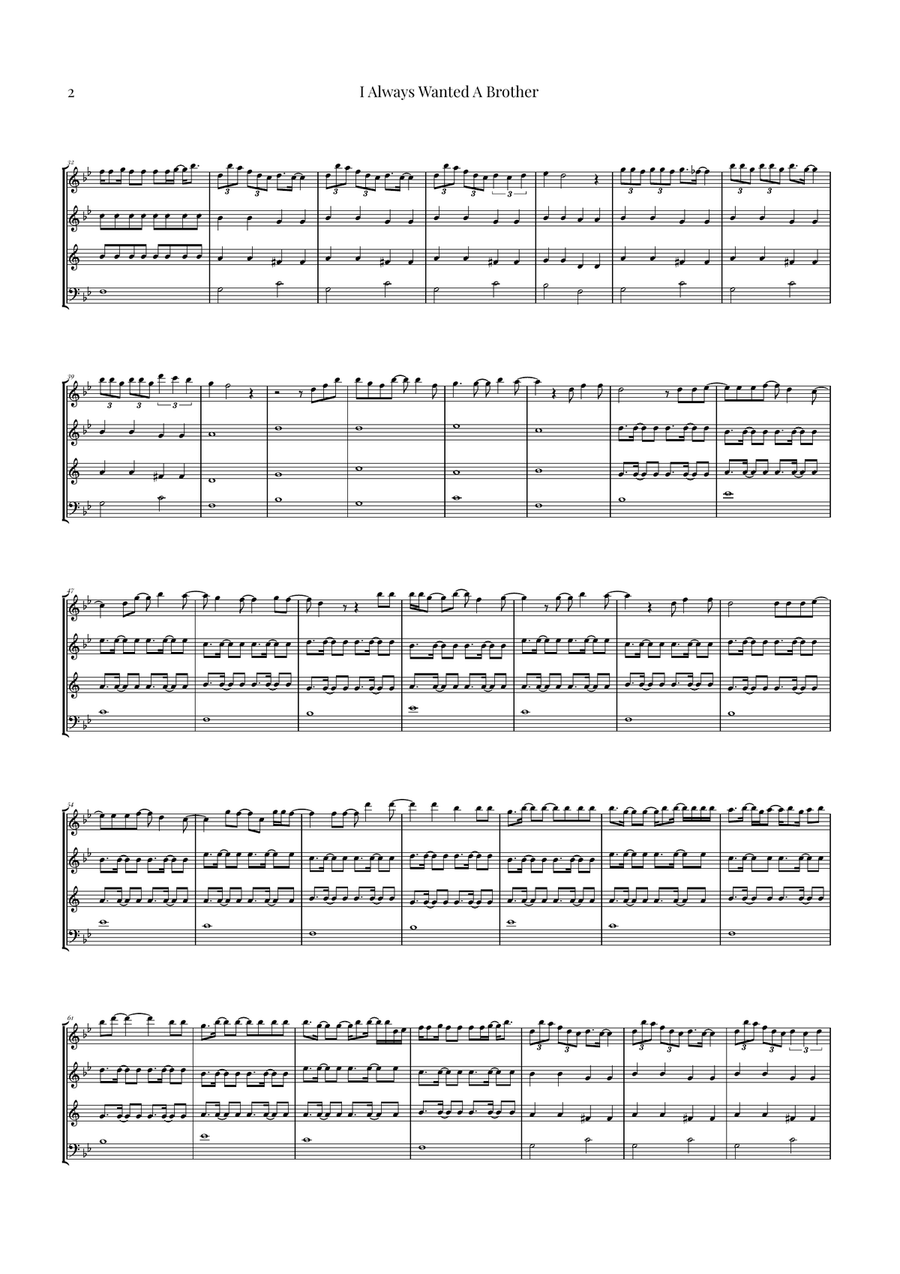 I Always Wanted A Brother Woodwind Quartet scores gallery preview page 2