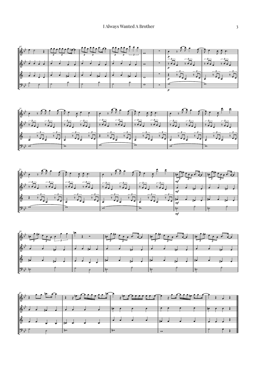 I Always Wanted A Brother Woodwind Quartet scores gallery preview page 3