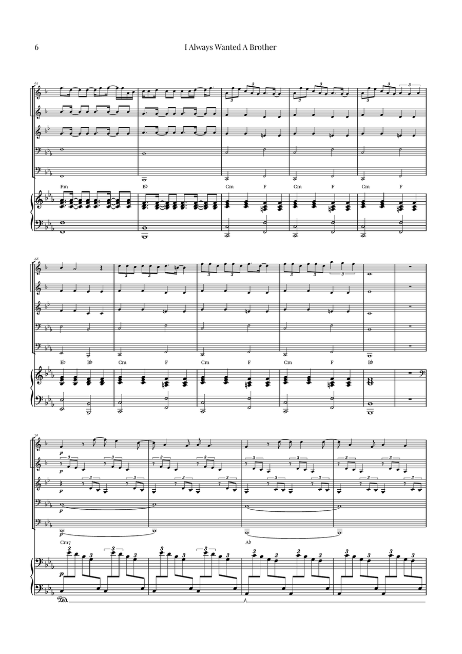 I Always Wanted A Brother Brass Quintet scores gallery preview page 6