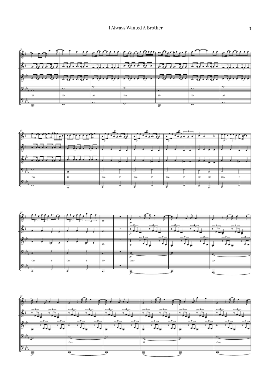 I Always Wanted A Brother Brass Quintet scores gallery preview page 3