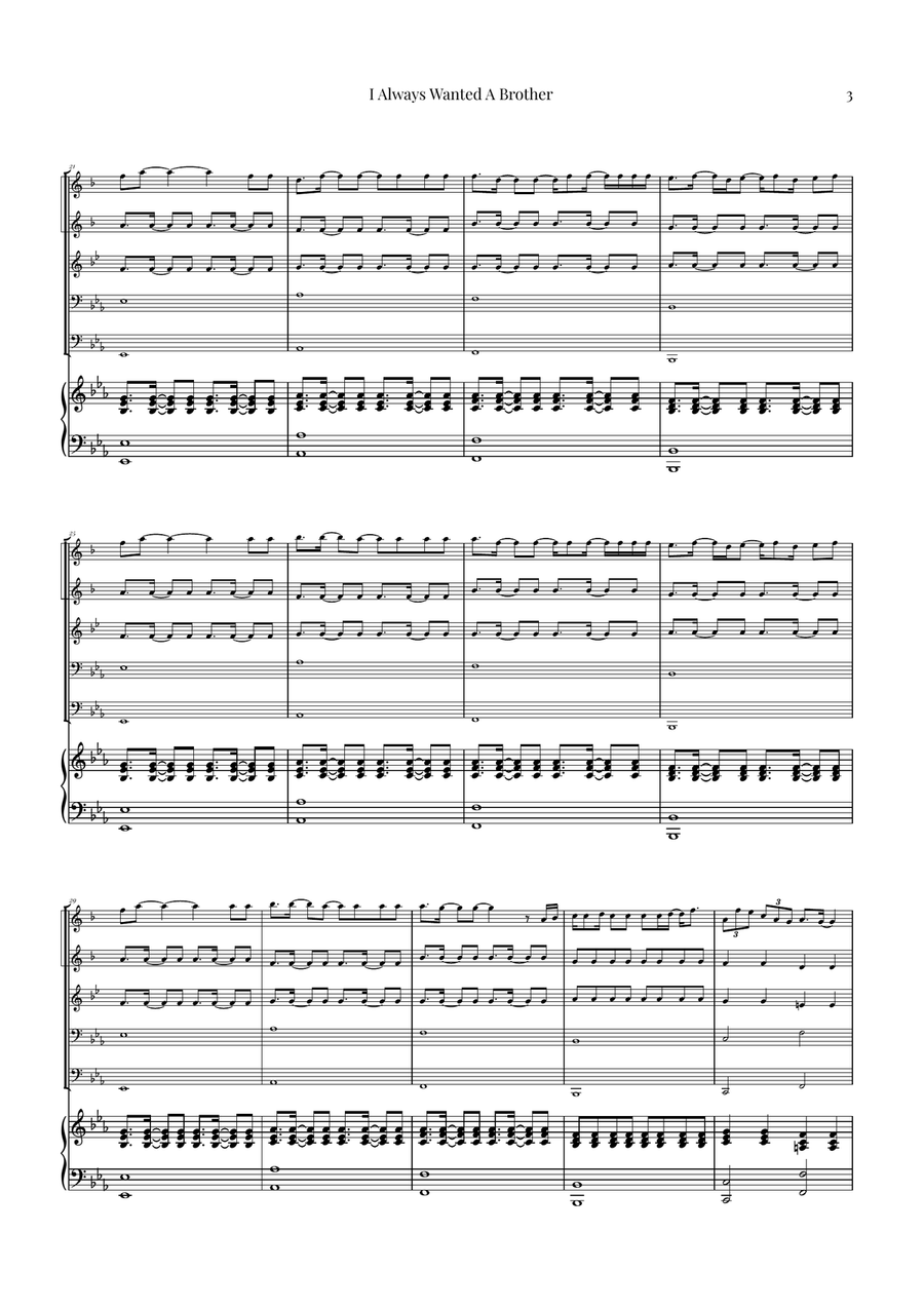 I Always Wanted A Brother Brass Quintet scores gallery preview page 3