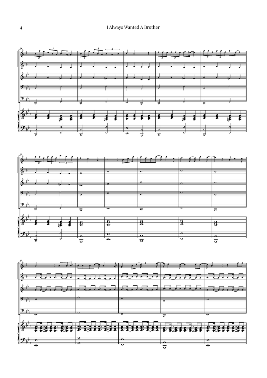 I Always Wanted A Brother Brass Quintet scores gallery preview page 4
