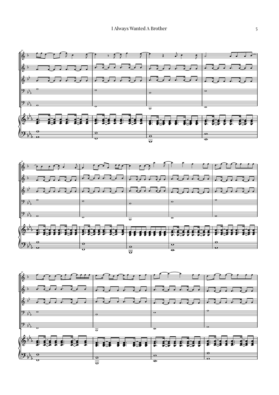 I Always Wanted A Brother Brass Quintet scores gallery preview page 5