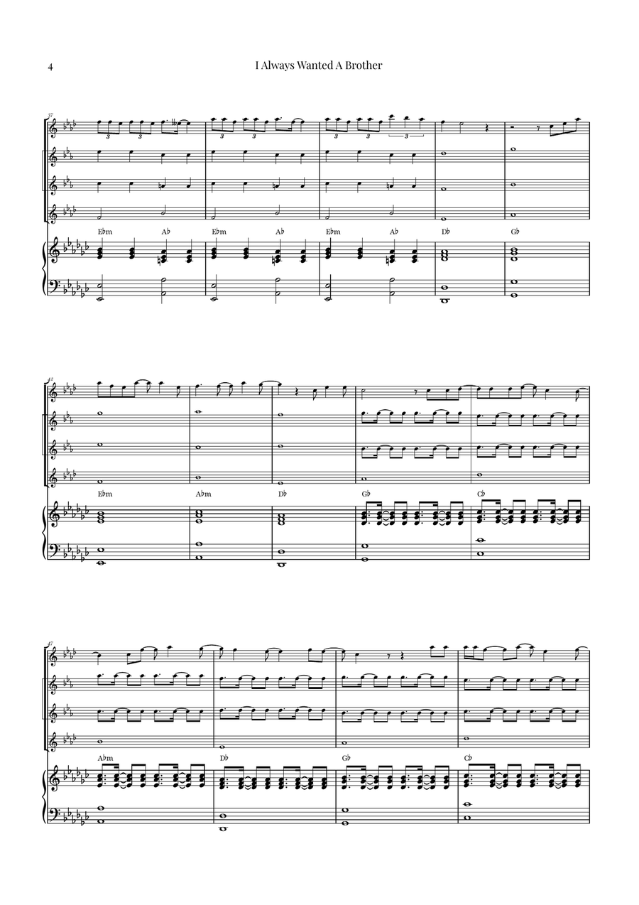 I Always Wanted A Brother Saxophone Quartet scores gallery preview page 4