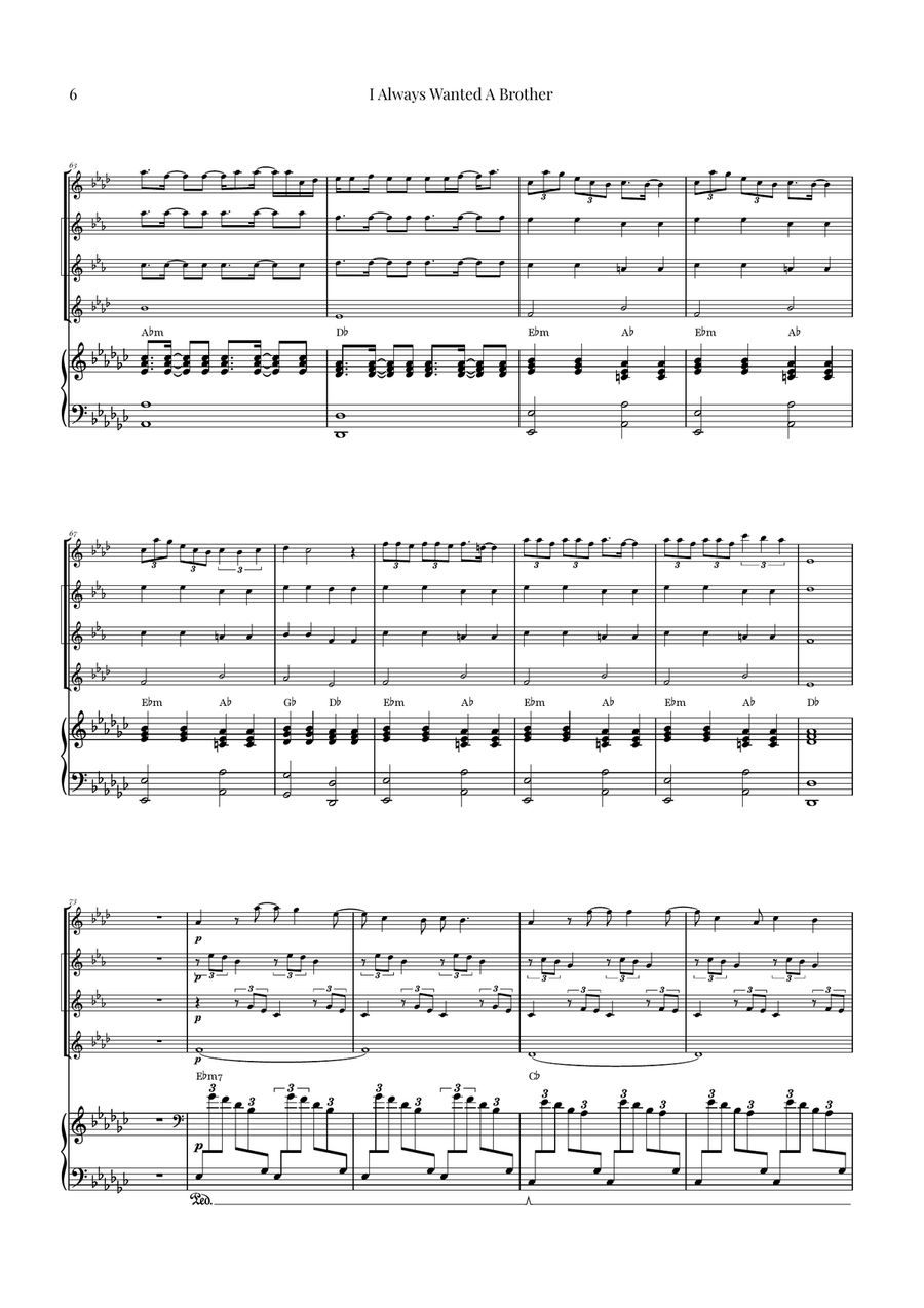 I Always Wanted A Brother Saxophone Quartet scores gallery preview page 6