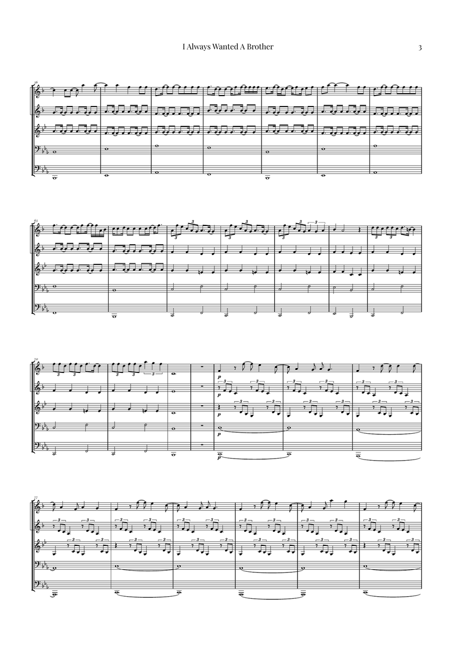 I Always Wanted A Brother Brass Quintet scores gallery preview page 3