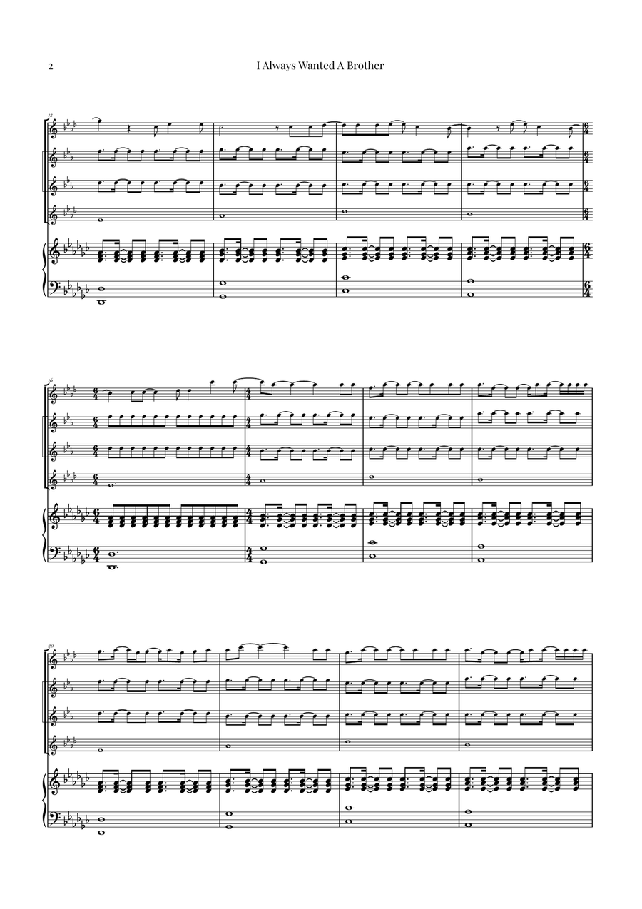 I Always Wanted A Brother Saxophone Quartet scores gallery preview page 2