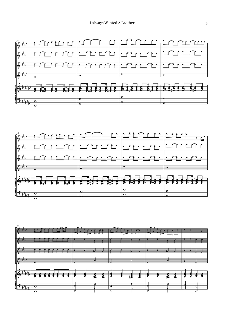 I Always Wanted A Brother Saxophone Quartet scores gallery preview page 3