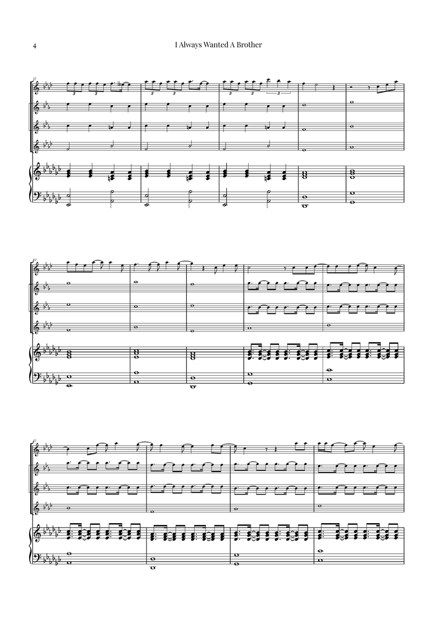 I Always Wanted A Brother Saxophone Quartet scores gallery preview page 4