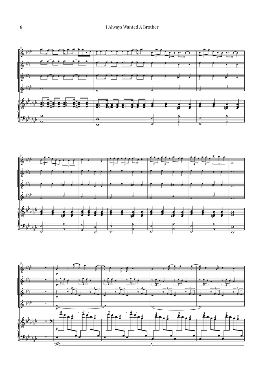 I Always Wanted A Brother Saxophone Quartet scores gallery preview page 6