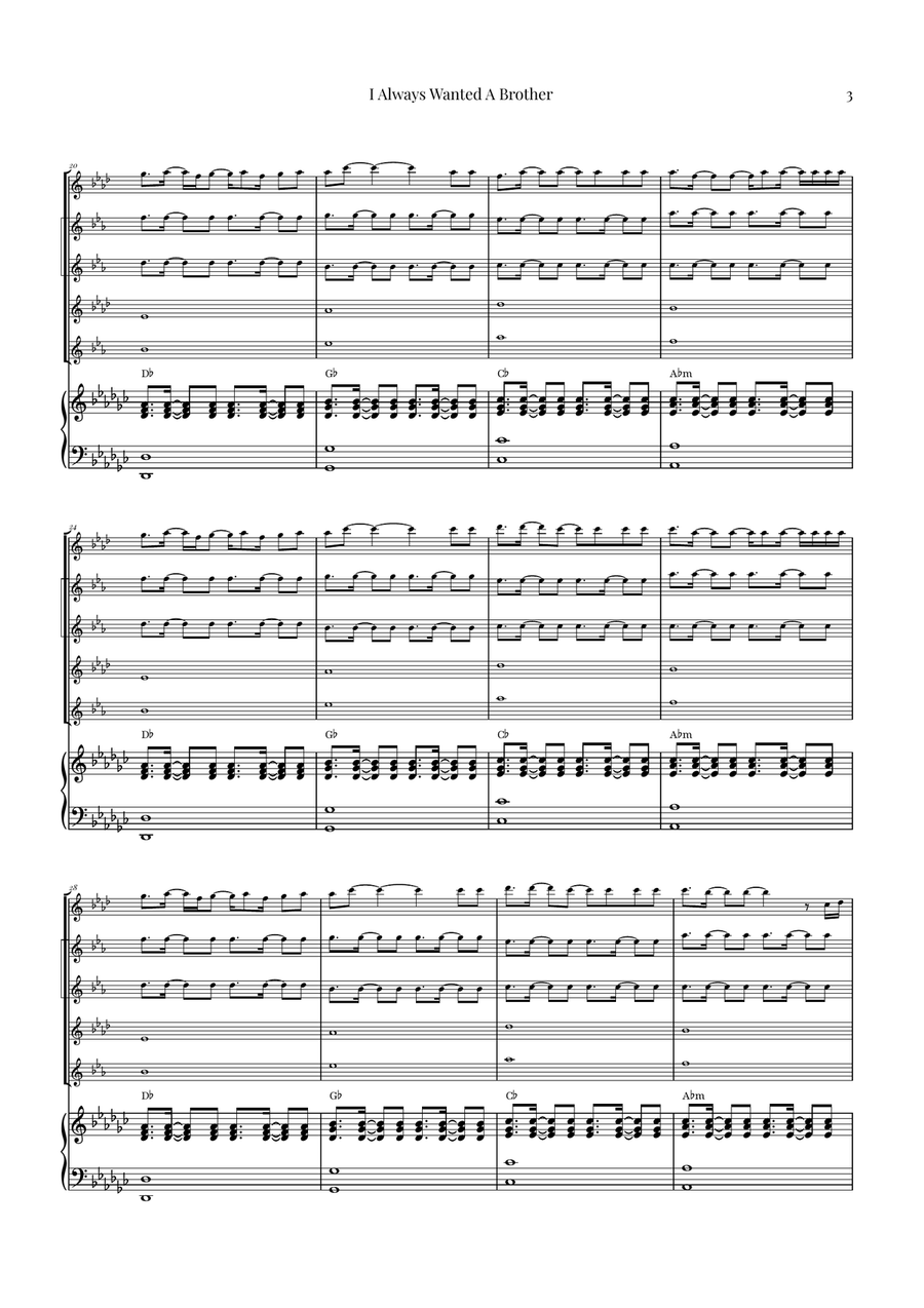 I Always Wanted A Brother Saxophone Quintet scores gallery preview page 3