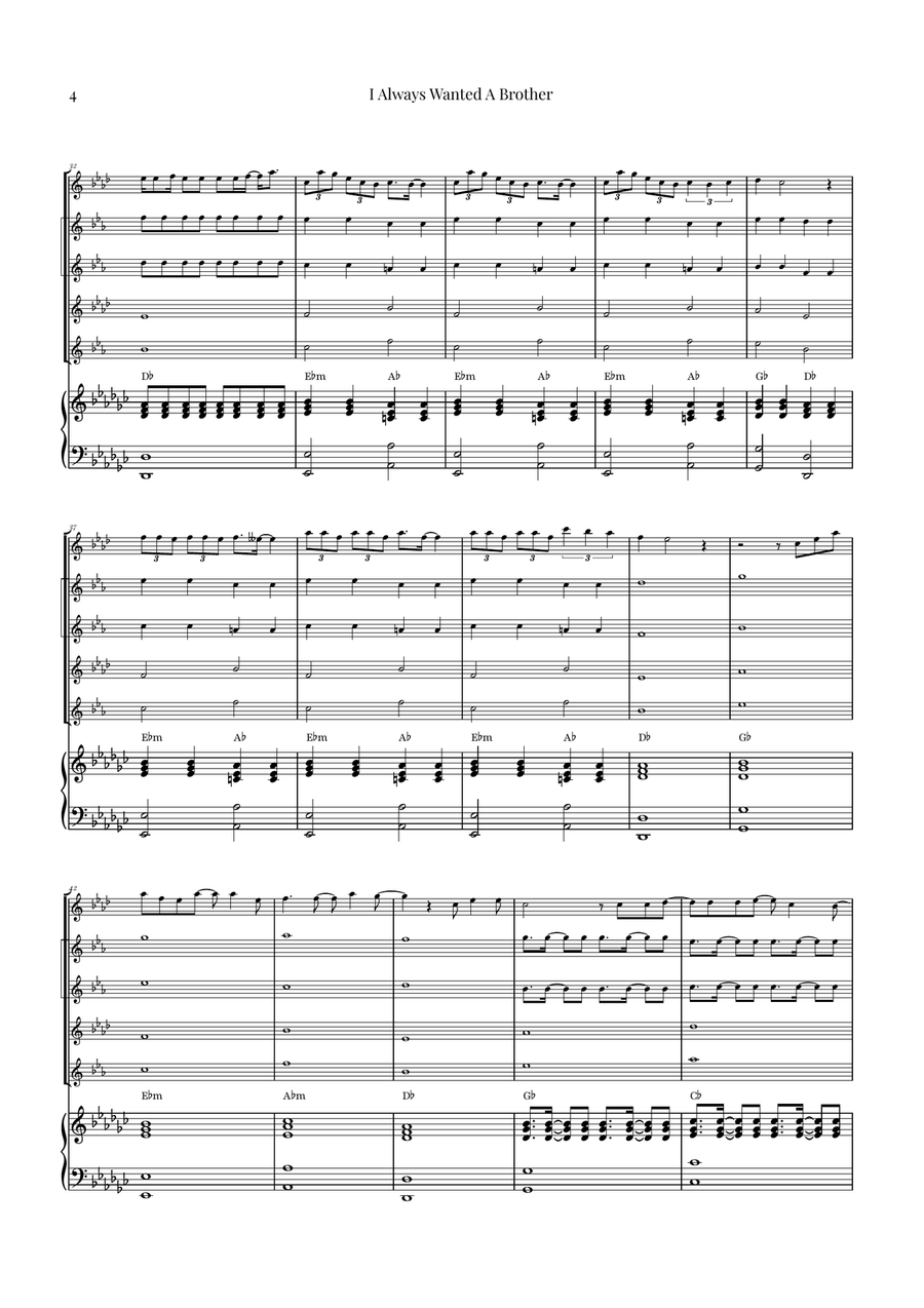 I Always Wanted A Brother Saxophone Quintet scores gallery preview page 4