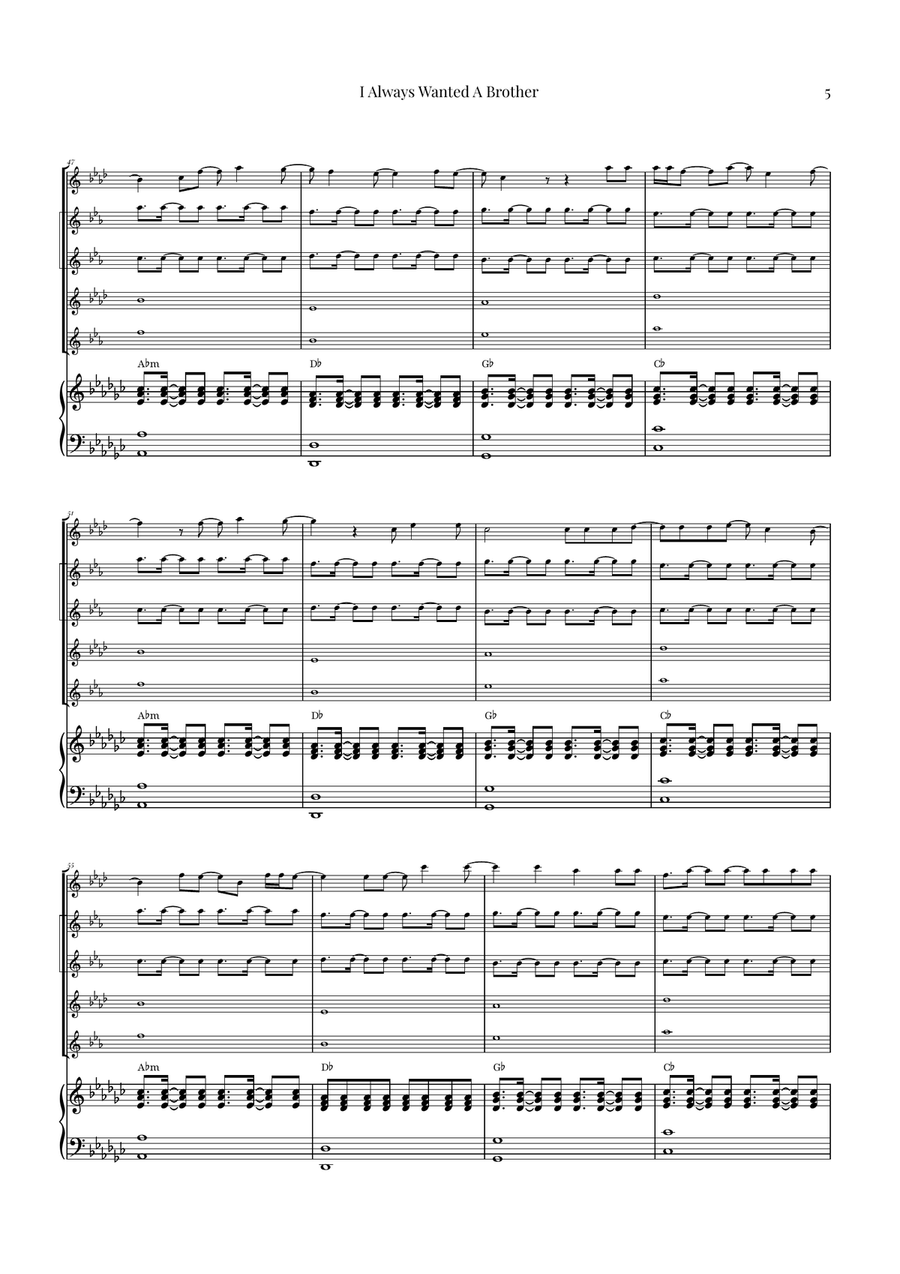 I Always Wanted A Brother Saxophone Quintet scores gallery preview page 5