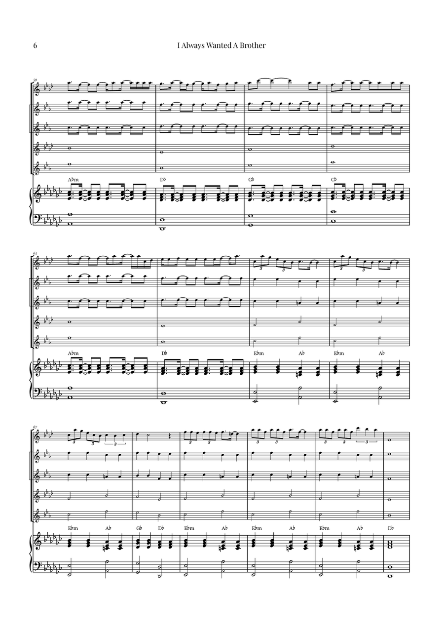 I Always Wanted A Brother Saxophone Quintet scores gallery preview page 6
