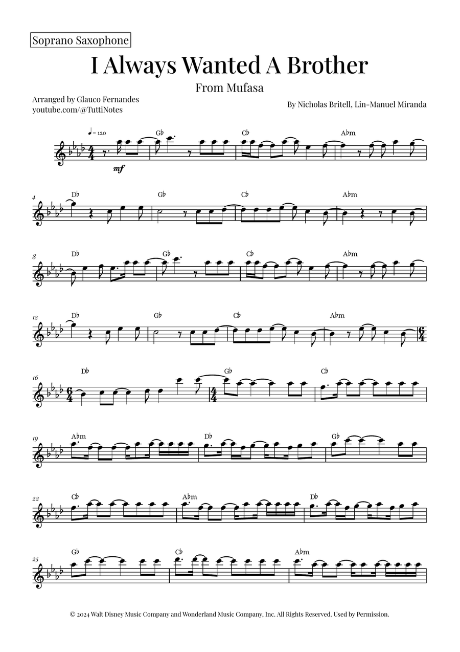 I Always Wanted A Brother Saxophone Quartet scores gallery preview page 5