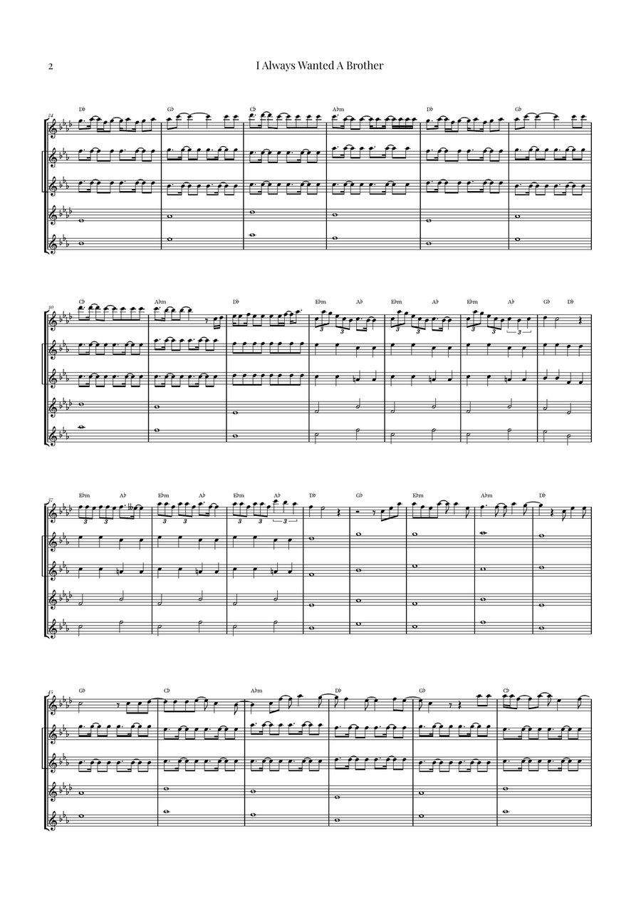 I Always Wanted A Brother Saxophone Quintet scores gallery preview page 2