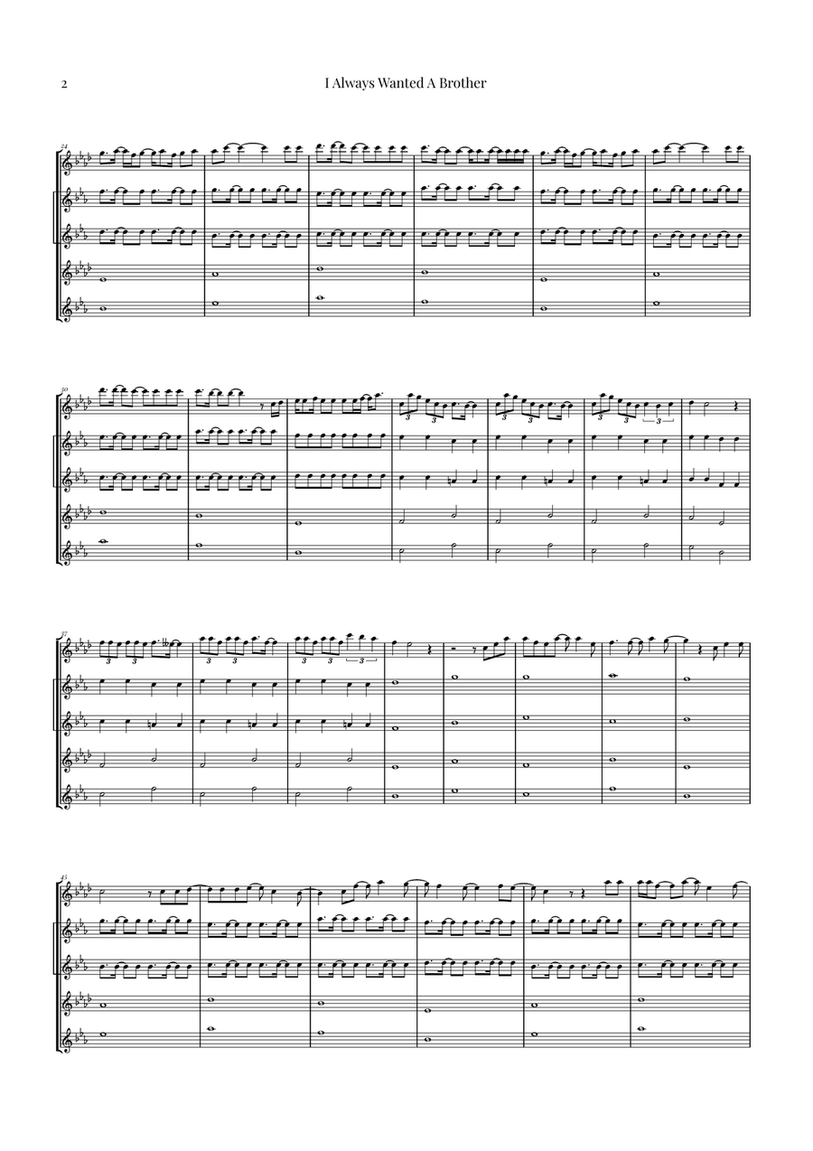 I Always Wanted A Brother Saxophone Quintet scores gallery preview page 2
