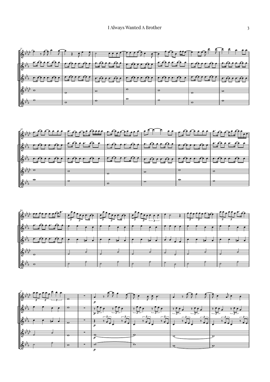 I Always Wanted A Brother Saxophone Quintet scores gallery preview page 3
