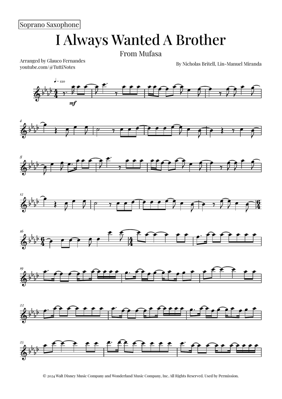 I Always Wanted A Brother Saxophone Quintet scores gallery preview page 5