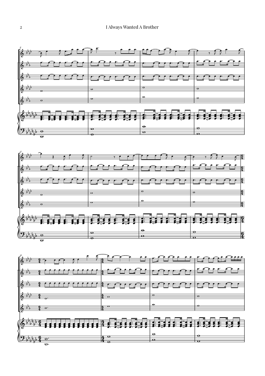 I Always Wanted A Brother Saxophone Quintet scores gallery preview page 2