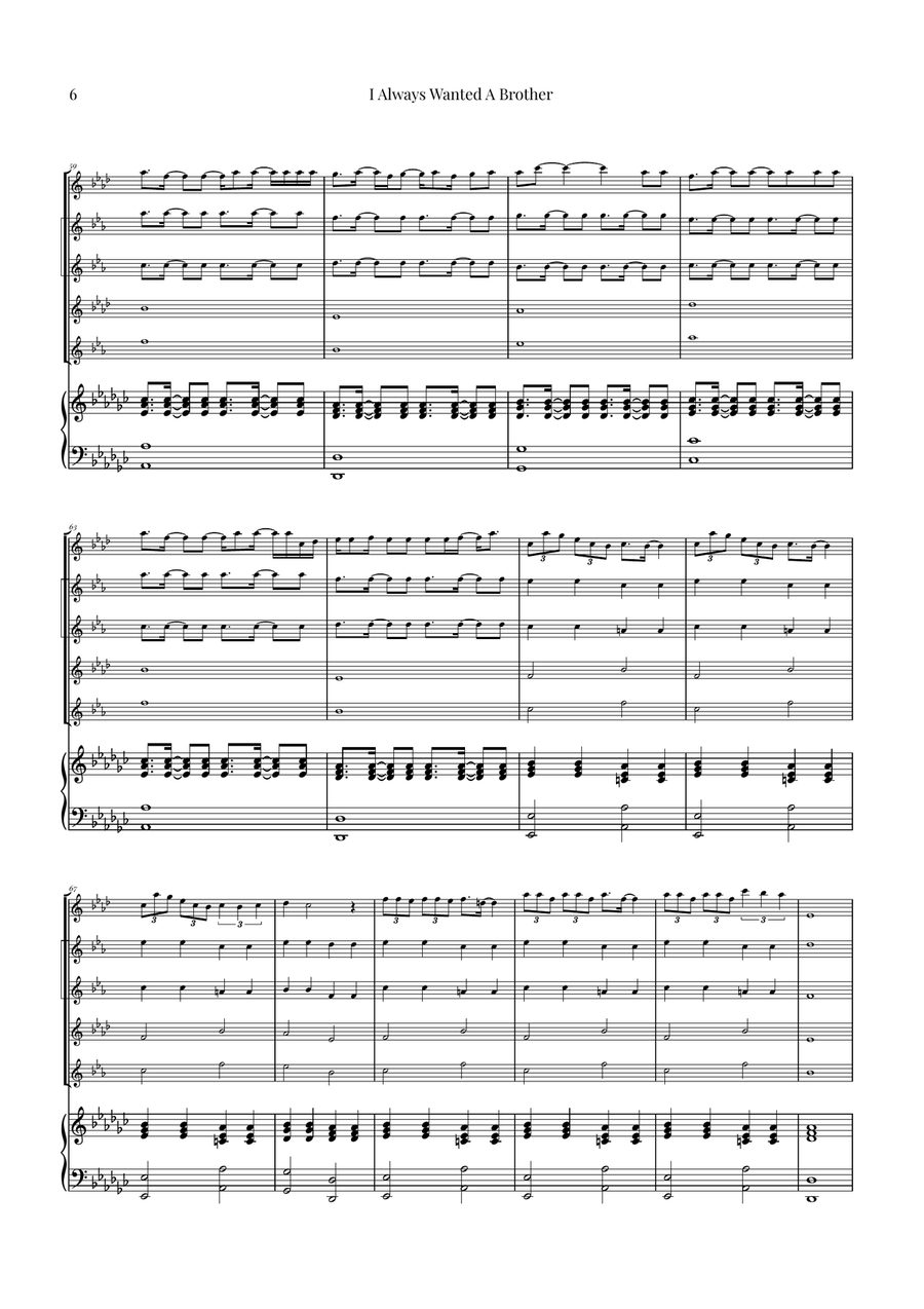 I Always Wanted A Brother Saxophone Quintet scores gallery preview page 6