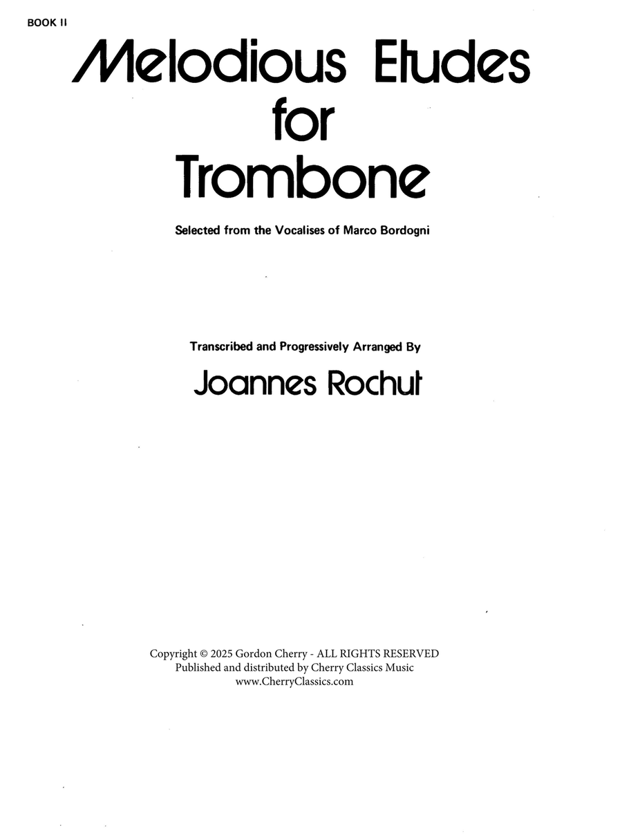 Melodious Etudes for Trombone or Euphonium Book 2 Baritone Horn BC scores gallery preview page 1