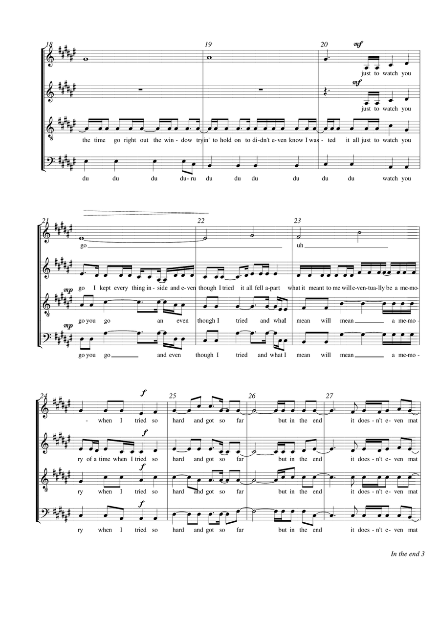 In The End In The End 4-Part scores gallery preview page 3