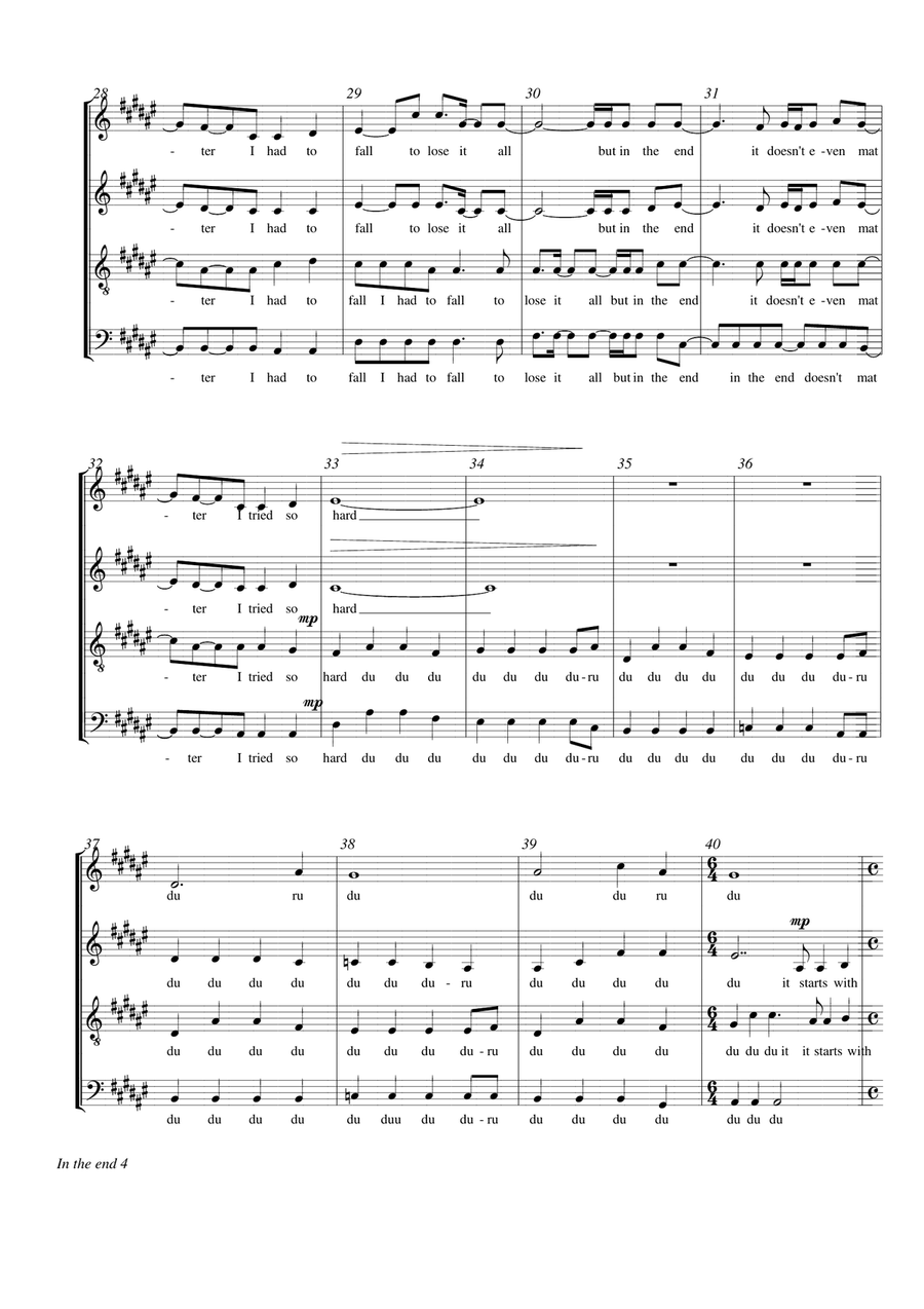 In The End In The End 4-Part scores gallery preview page 4
