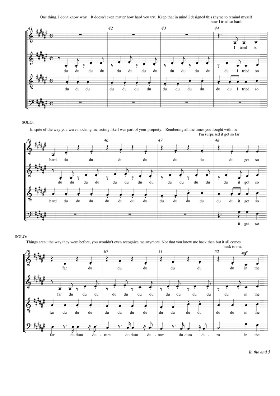 In The End In The End 4-Part scores gallery preview page 5
