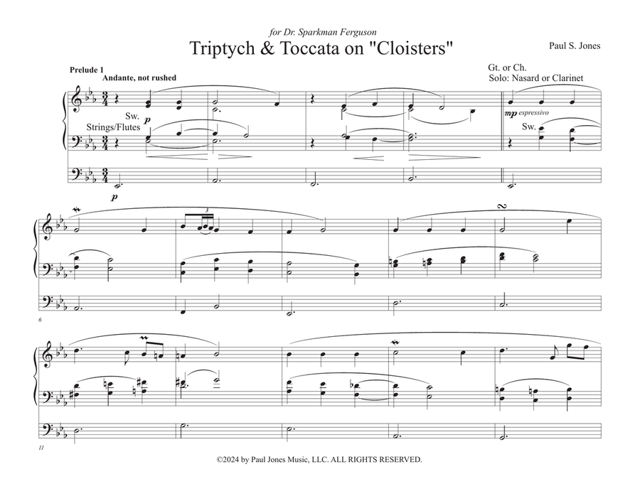 Triptych & Toccata on 'Cloisters' Organ Solo scores gallery preview page 1