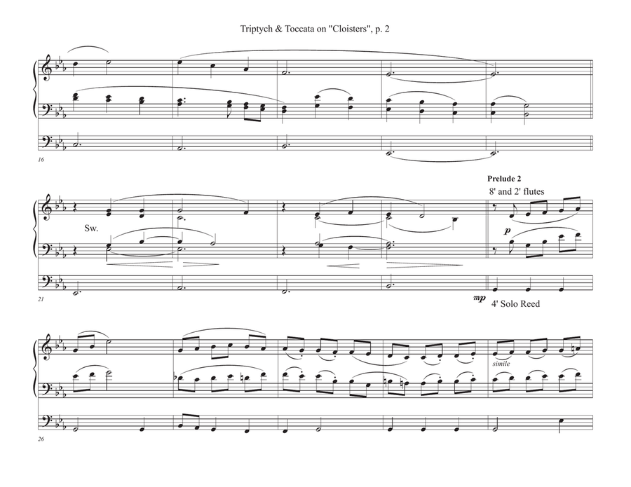 Triptych & Toccata on 'Cloisters' Organ Solo scores gallery preview page 2