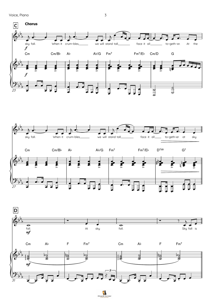 Skyfall Piano, Vocal scores gallery preview page 4