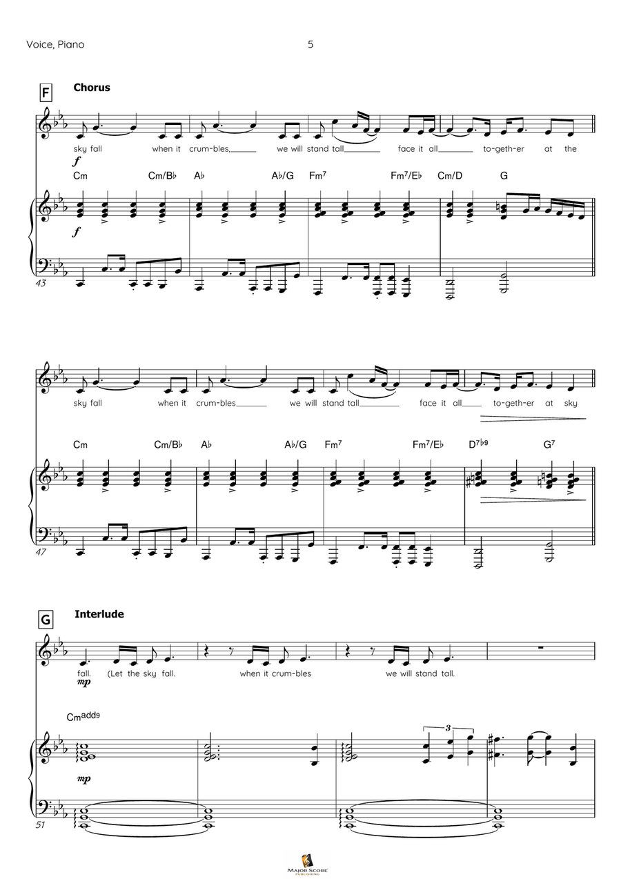 Skyfall Piano, Vocal scores gallery preview page 6