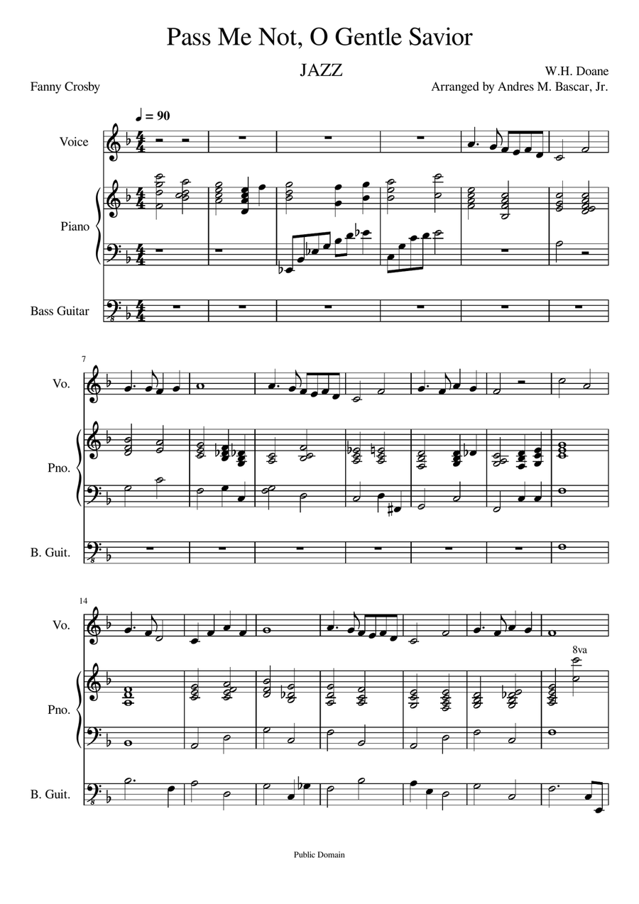 Pass Me Not (Jazz) Pass Me Not (Jazz) A Cappella scores gallery preview page 1