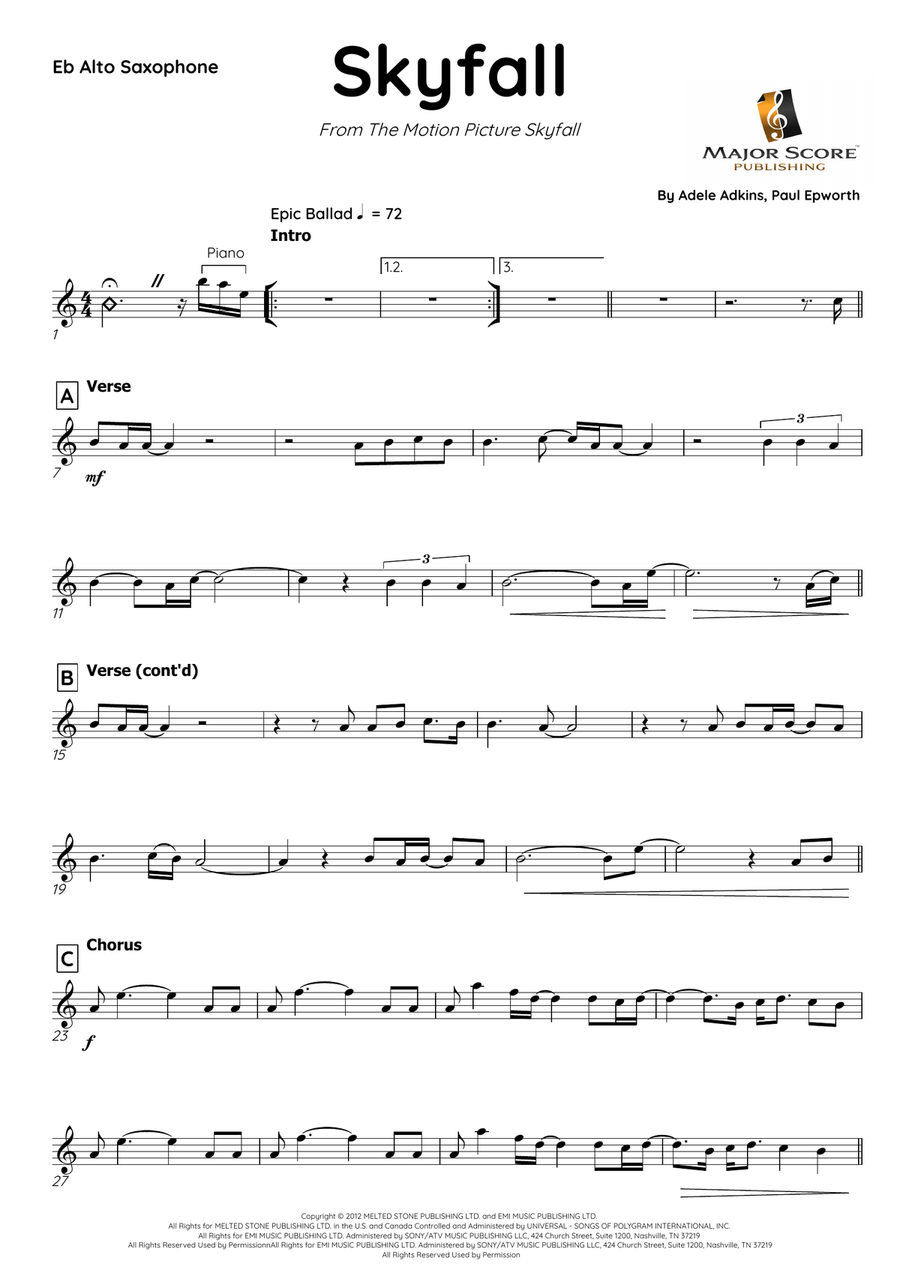 Skyfall Alto Saxophone scores gallery preview page 2