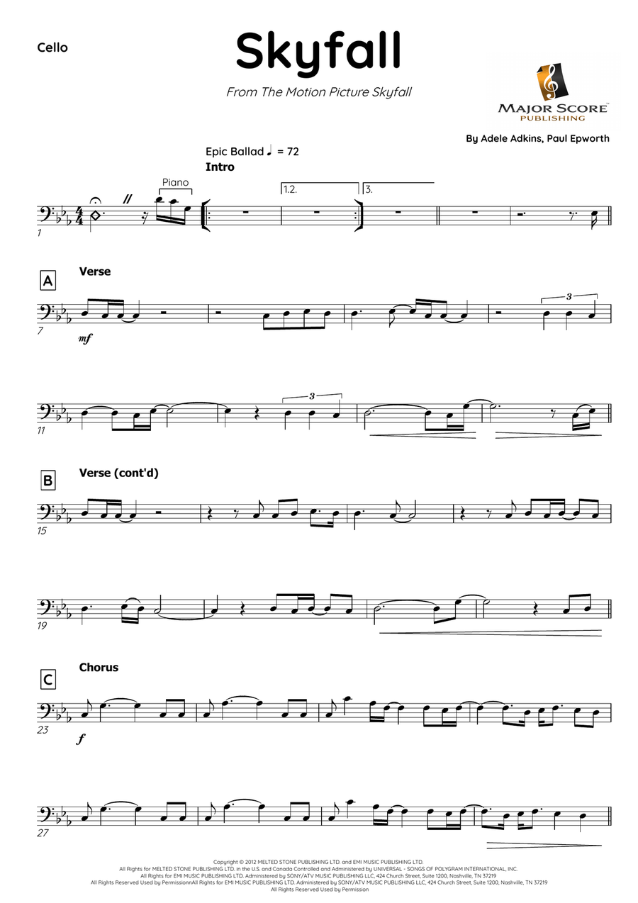 Skyfall Piano scores gallery preview page 2