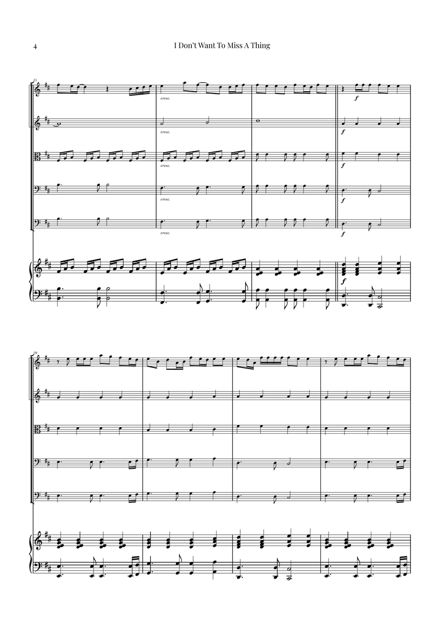 I Don't Want To Miss A Thing String Orchestra scores gallery preview page 4