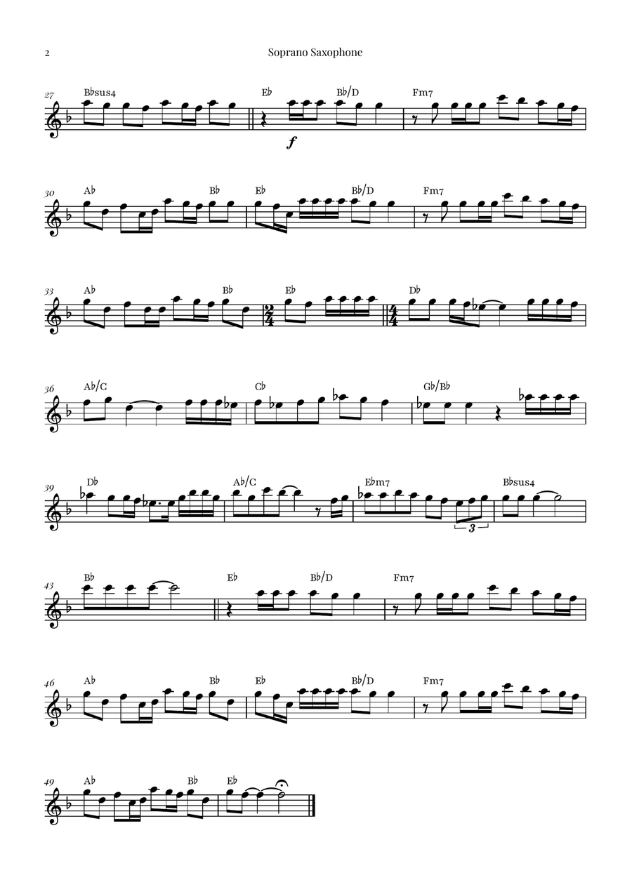 I Don't Want To Miss A Thing Saxophone Quartet scores gallery preview page 5