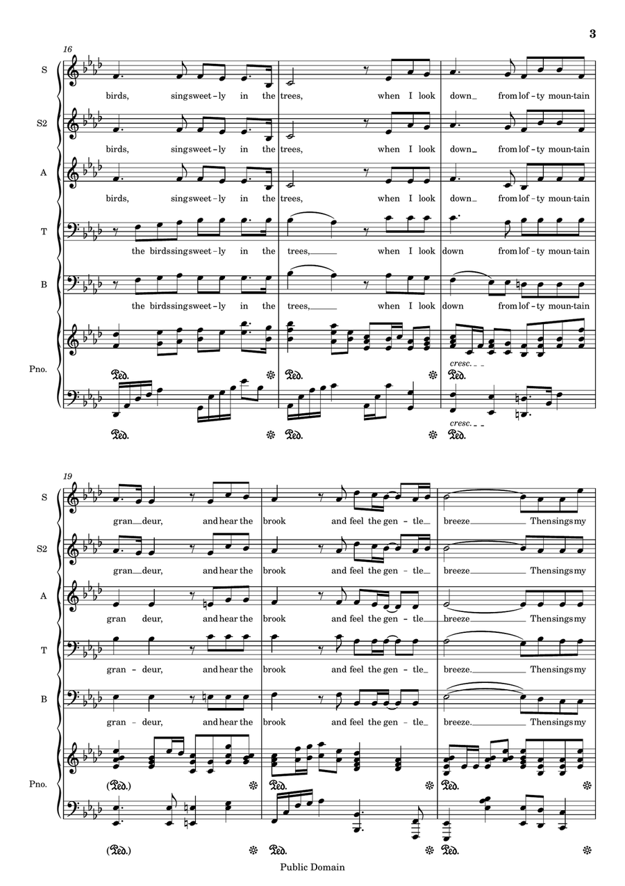 Then Sings My Sour, How Great Thou Art 4-Part scores gallery preview page 3