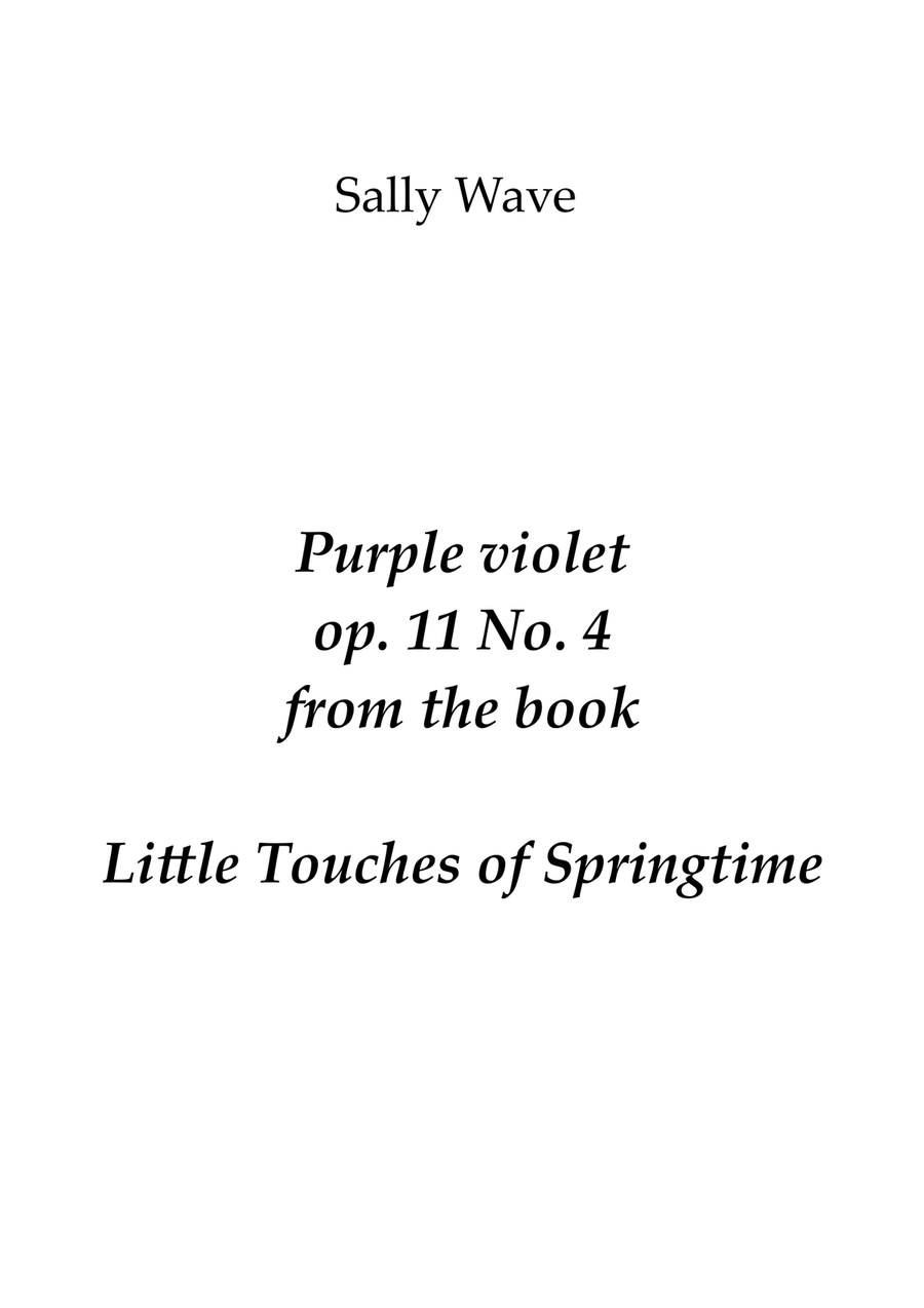 Purple Violet op.11 No.4 from the book Little touches of Springtime Easy Piano scores gallery preview page 1