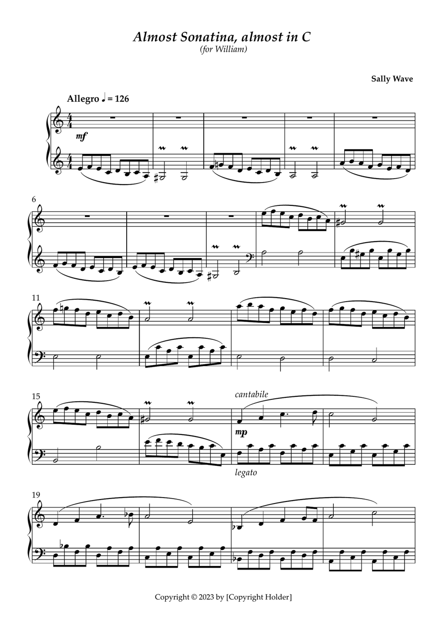 Almost Sonatina, almost in C op. 6 No. 1 Easy Piano scores gallery preview page 2
