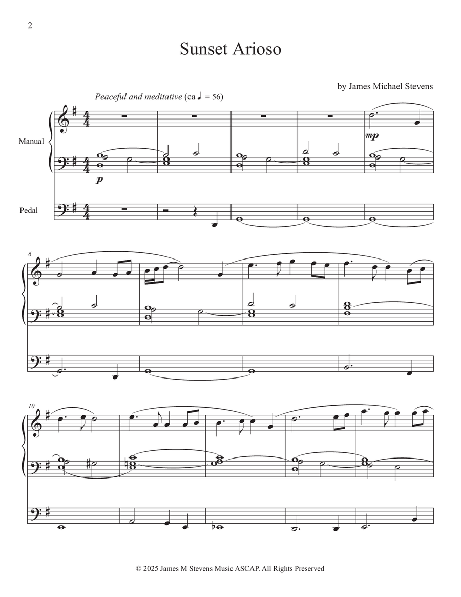 Sunset Arioso - Organ Solo Organ Solo scores gallery preview page 2