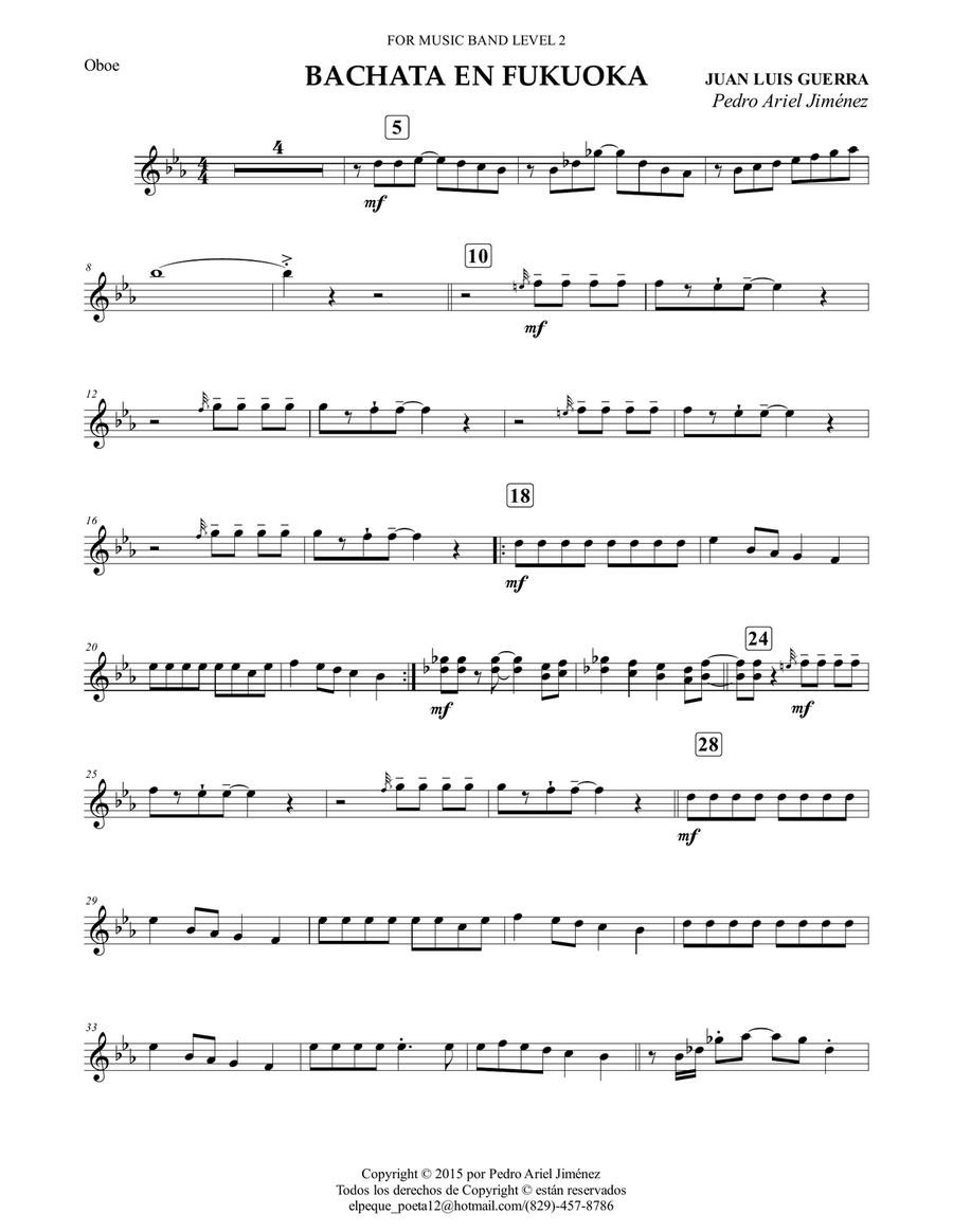 BACHATA EN FUCUOCA - Maderas B-Flat Clarinet scores gallery preview page 1
