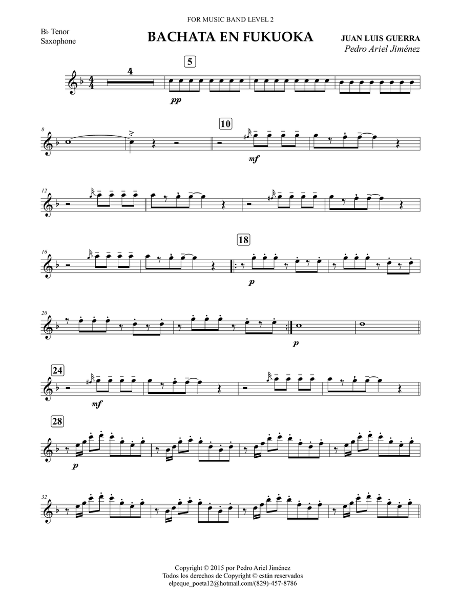 BACHATA EN FUCUOCA - Maderas B-Flat Clarinet scores gallery preview page 5