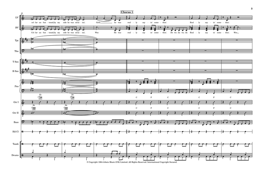 He Was Really Sayin' Somethin' - Score Only Large Ensemble scores gallery preview page 3