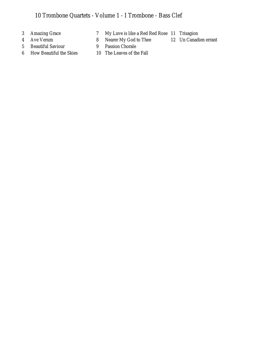 10 Trombone Quartets - Volume 1 Brass Quartet scores gallery preview page 2