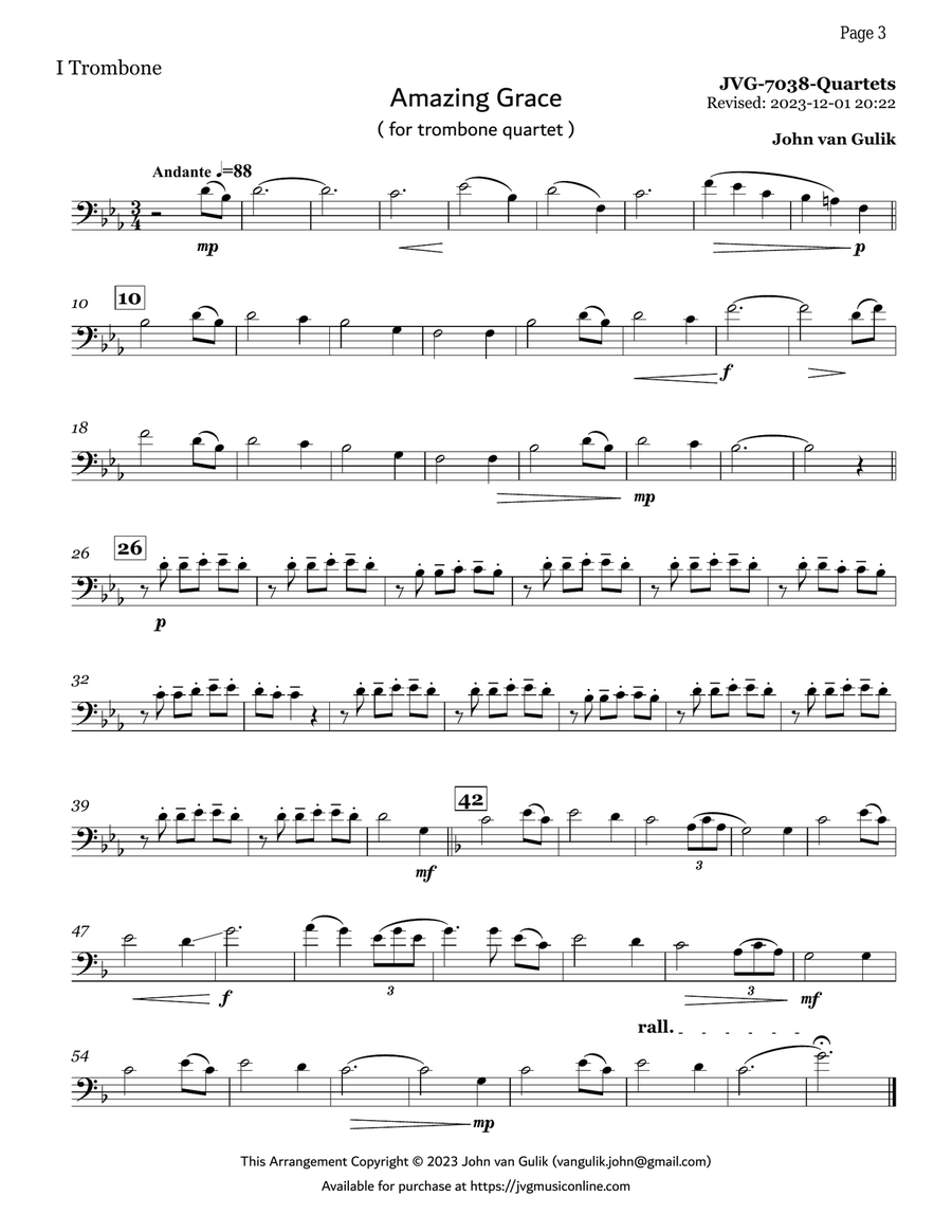 10 Trombone Quartets - Volume 1 Brass Quartet scores gallery preview page 3