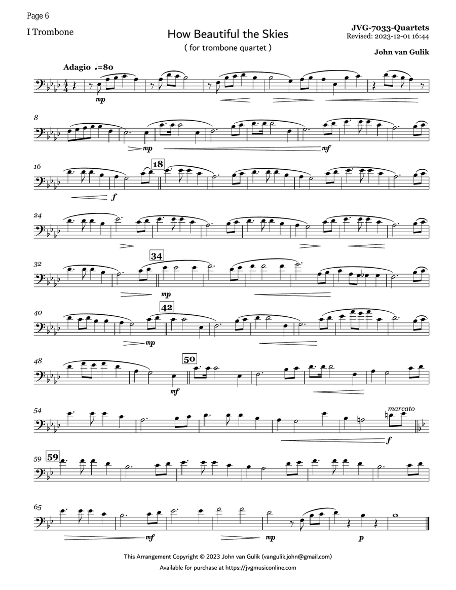 10 Trombone Quartets - Volume 1 Brass Quartet scores gallery preview page 6