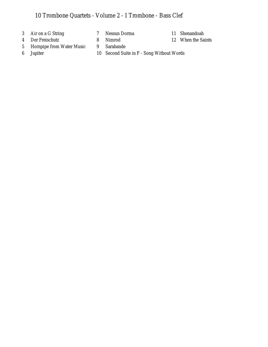 10 Trombone Quartets - Volume 2 Brass Quartet scores gallery preview page 2